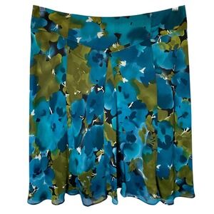 Sunny Leigh Women's Floral Mini Skirt Size 12 Pleated A-line Flowy‎ Fairy Whimsy